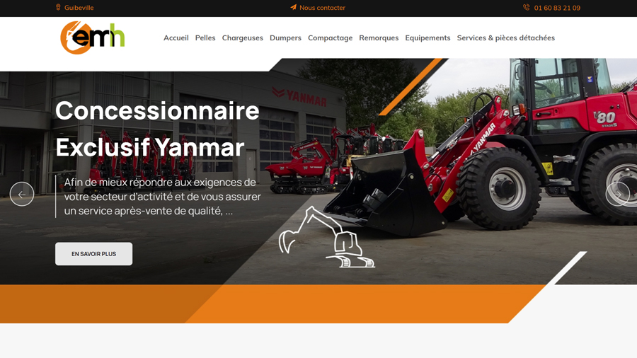 Direction artistique du site web d'une societe d'engins de travaux publiques